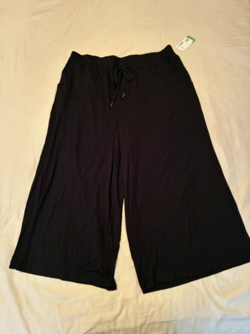 Penningtons PENN EcoCosy Black Wide Leg Cropped Culotte Pants Size X NWT